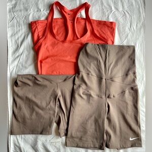 Lot of Nike Maternity Size S supportive workout Yoga Running Shorts and Tank